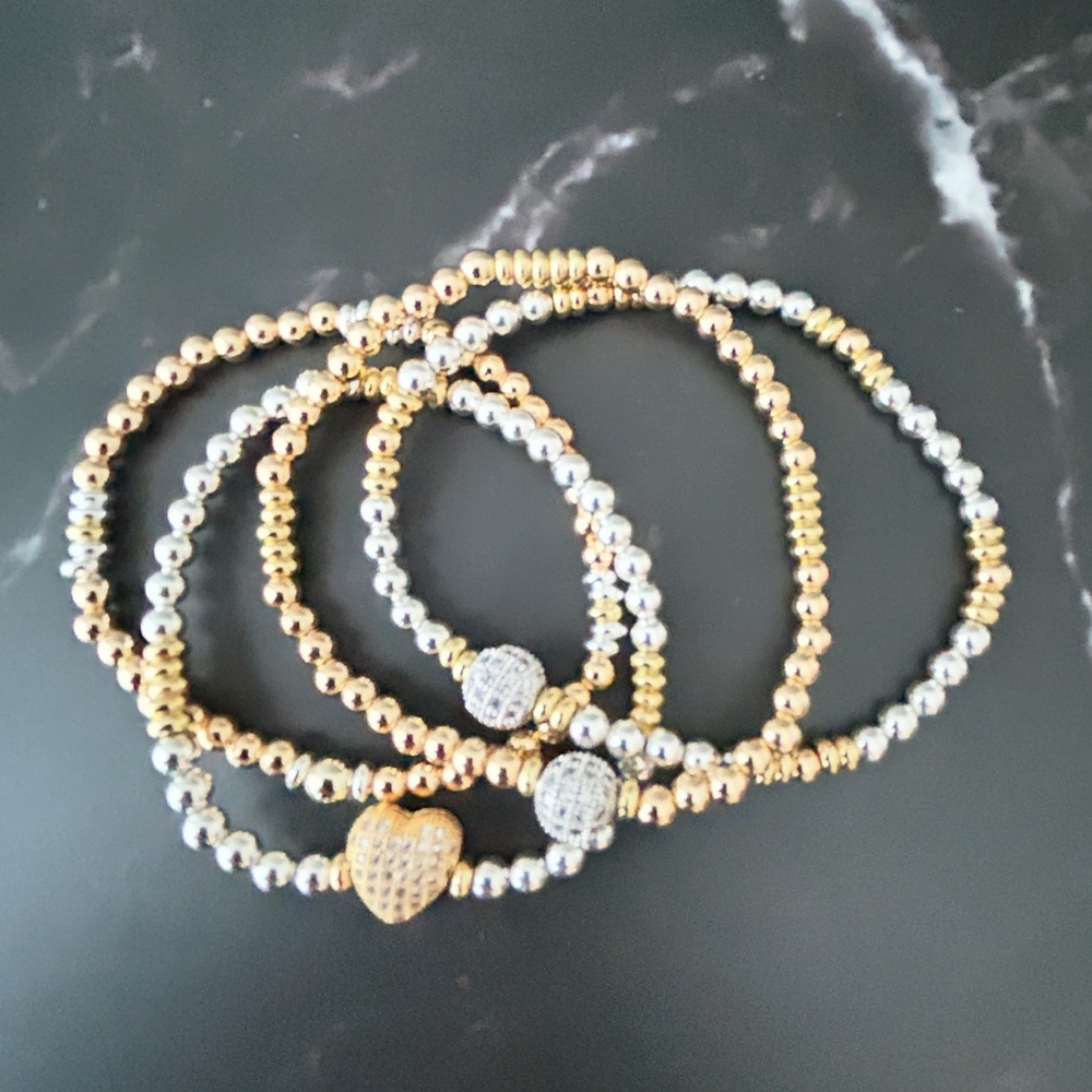 Benevolent Beads || NWT 18k Gold & Silver handmade bracelets custom made